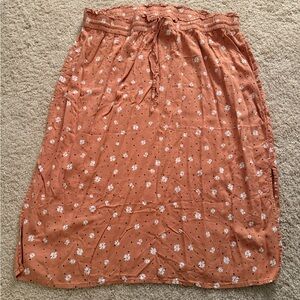 Sonoma Terracotta Floral Midi Skirt